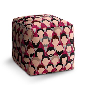 Taburet Cube Money heist Anonymní tváře: 40x40x40 cm Taburet Cube Money heist Anonymní tváře: 40x40x40 cm