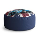 Taburet Circle Mini sedan Britská vlajka: 38x48 cm