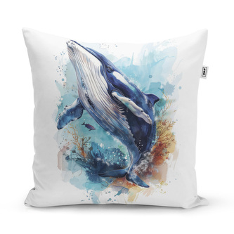 Polštář Akvarelová velryba: 50x50 cm