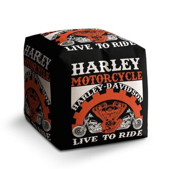 Taburet Cube Harley-Davidson Live to ride: 40x40x40 cm Taburet Cube Harley-Davidson Live to ride: 40x40x40 cm
