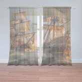 Záclony Plachetnice ve vlnách: 2ks 150x250cm
