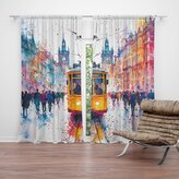 Závěs Žlutá tramvaj Paint: 2ks 140x250cm