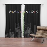 Závěs Seriál Přátelé FRIENDS Obrysy: 2ks 140x250cm