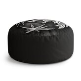 Taburet Circle Zaklínač Šedý abstrakt: 38x48 cm