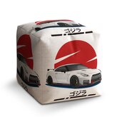 Taburet Cube Nissan GTR 35 Japonské slunce: 40x40x40 cm