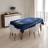 Ubrus Mustang Modré pozadí s pruhy: 145x240 cm