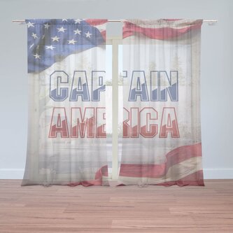 Záclony Kapitán Amerika Vlajka: 2ks 150x250cm Záclony Kapitán Amerika Vlajka: 2ks 150x250cm