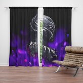 Závěs BLACK PANTHER Fialová luminescence: 2ks 140x250cm