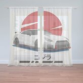 Záclony Nissan GTR 35 Japonské slunce: 2ks 150x250cm
