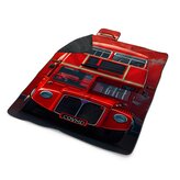 Plážová deka Červený patrový autobus Vlajka: 200x140 cm