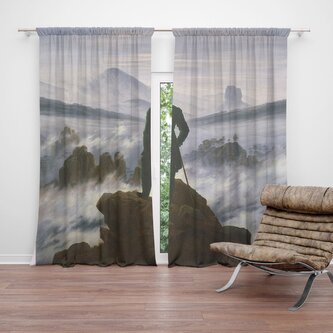 Závěs Poutník nad mořem mlhy - Caspar David Friedrich: 2ks 140x250cm Závěs Poutník nad mořem mlhy - Caspar David Friedrich: 2ks 140x250cm