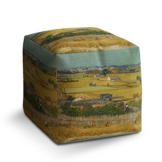 Taburet Cube Sklizeň - Vincent van Gogh: 40x40x40 cm Taburet Cube Sklizeň - Vincent van Gogh: 40x40x40 cm