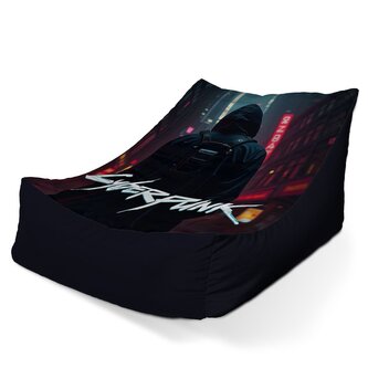 Dětský sedací vak Lounge Cyberpunk 2077 Pohled do města: 80 x 95 x 50 cm