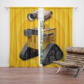 Závěs Wall-E robot Žlutý: 2ks 140x250cm