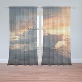 Záclony Válečná loď v rozbouřených vodách: 2ks 150x250cm