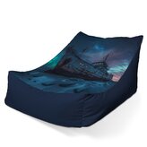 Dětský sedací vak Lounge Vrak lodi při polární záři: 80 x 95 x 50 cm