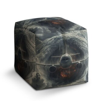 Taburet Cube Letadlo v bouři: 40x40x40 cm