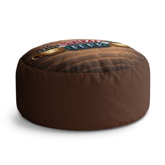 Taburet Circle Seriál přátelé CENTRAL PERK Cihly: 38x48 cm