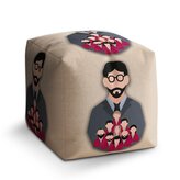 Taburet Cube Money heist Profesor a jeho tým Béžová: 40x40x40 cm