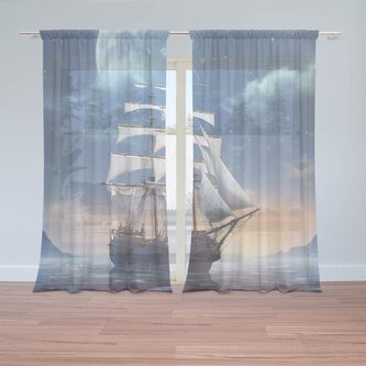 Záclony Plachetnice mezi horami: 2ks 150x250cm