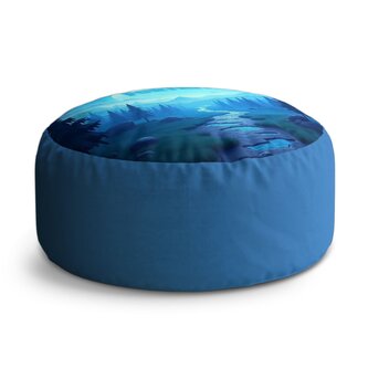 Taburet Circle FORTNITE Modré údolí s měsícem: 38x48 cm