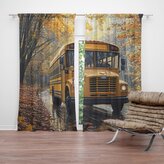 Závěs Žlutý školní autobus: 2ks 140x250cm