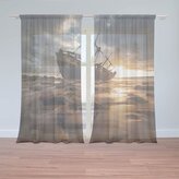 Záclony Vrak lodi při západu slunce: 2ks 150x250cm