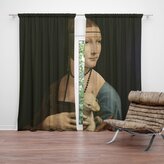 Závěs Dáma s hranostajem - Leonardo da Vinci: 2ks 140x250cm