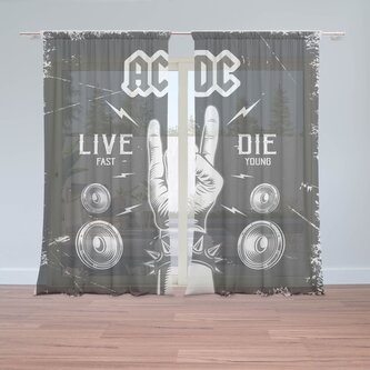 Záclony ACDC Live fast, die young: 2ks 150x250cm Záclony ACDC Live fast, die young: 2ks 150x250cm