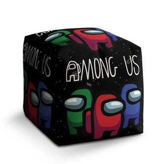 Taburet Cube AMONG US Černý vesmír: 40x40x40 cm Taburet Cube AMONG US Černý vesmír: 40x40x40 cm