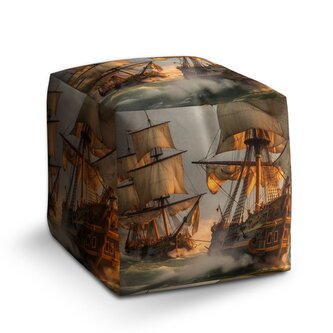 Taburet Cube Plachetnice ve vlnách: 40x40x40 cm