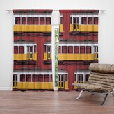 Závěs Lisabonské historické tramvaje Červený Pattern: 2ks 140x250cm