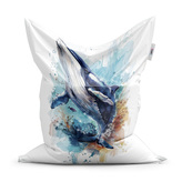 Sedací vak Akvarelová velryba: 150x100 cm