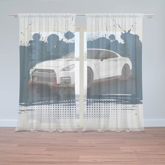 Záclony Nissan GTR 35 Modrý: 2ks 150x250cm