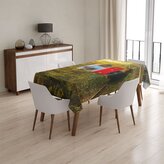 Ubrus Červená tramvaj v lese: 90x90 cm