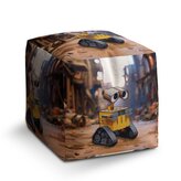 Taburet Cube Wall-E robot Město: 40x40x40 cm