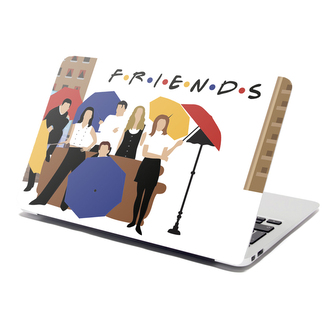 Samolepka na notebook Seriál přátelé FRIENDS Gauč u fontány: 38x26 cm
