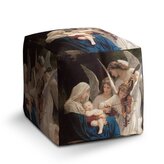 Taburet Cube Panna s anděly - William-Adolphe Bouguereau: 40x40x40 cm