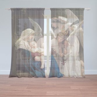 Záclony Panna s anděly - William-Adolphe Bouguereau: 2ks 150x250cm Záclony Panna s anděly - William-Adolphe Bouguereau: 2ks 150x250cm