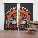 Závěs Harley-Davidson motor Černé pozadí: 2ks 140x250cm