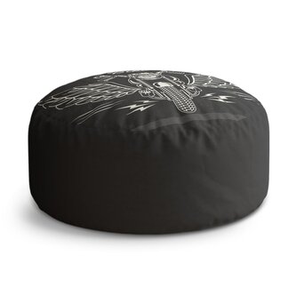 Taburet Circle Harley-Davidson S křídly: 38x48 cm