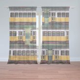Záclony Lisabonské historické tramvaje Zelený Pattern: 2ks 150x250cm