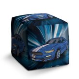 Taburet Cube Mustang Modré pozadí: 40x40x40 cm