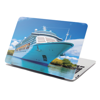 Samolepka na notebook Luxusní výletní loď v tropickém ráji: 38x26 cm