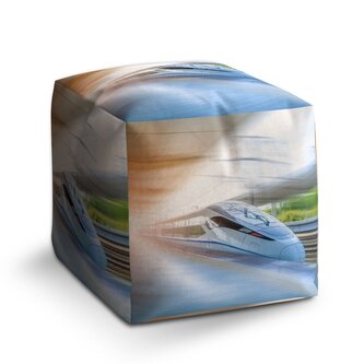 Taburet Cube Rychlovlak projíždějící nádražím: 40x40x40 cm