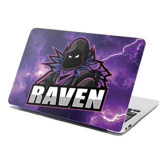 Samolepka na notebook FORTNITE RAVEN Fialová bouře: 38x26 cm