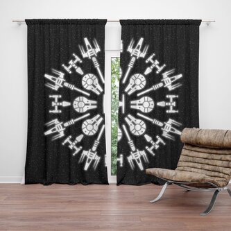Závěs Star Wars Vesmírné lodě: 2ks 140x250cm Závěs Star Wars Vesmírné lodě: 2ks 140x250cm