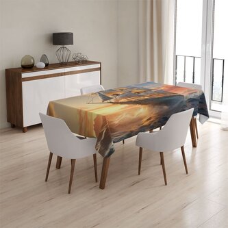 Ubrus Plachetnice ve vlnách při východu slunce: 130x170 cm Ubrus Plachetnice ve vlnách při východu slunce: 130x170 cm