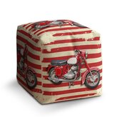 Taburet Cube Jawa panelka Pruhy: 40x40x40 cm