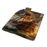 Plážová deka Plachetnice ve vlnách: 200x140 cm